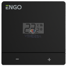 ENGO EASY laidinis, virštinkinis temperatūros reguliatorius, 230V, juodas