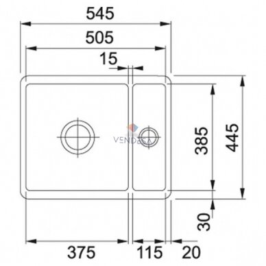 Franke Fraceram keraminė plautuvė KBK 160 3