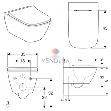 „Geberit Smyle Square“ pakabinamas WC, lėtai nusileidžiantis greito nuėmino dangtis 1