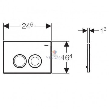 GEBERIT Duofix basic WC rėmo komplektas su chromuotu Delta 20 vandens nuleidimo mygtuku 3