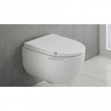 Geberit iCon Compact pakabinamas WC su lėtaeigiu greito nuėmimo dangčiu, baltas blizgus