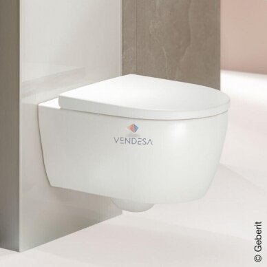 Geberit iCon Compact pakabinamas WC su lėtaeigiu greito nuėmimo dangčiu, baltas matinis 1