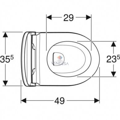 Geberit iCon Compact pakabinamas WC su lėtaeigiu greito nuėmimo dangčiu, baltas matinis 3