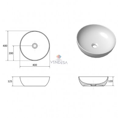 Keraminis praustuvas UNI 400 B SLIM 4