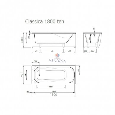 Lieto akmens vonia CLASSICA 180 3