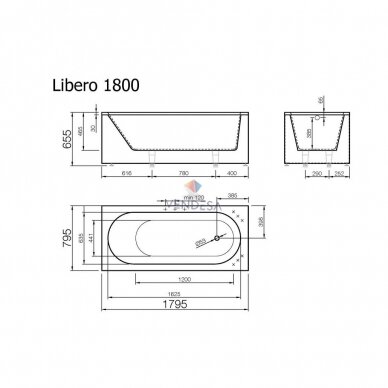 Lieto akmens vonia LIBERO 180 3