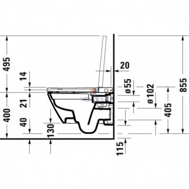 Pakabinamas WC su bidė funkcija Duravit SensoWash D-Neo Compact 8