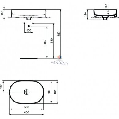 Praustuvas Ideal Standard STRADA II 60 cm 2