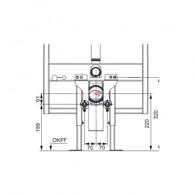 TECEone montavimo komplektas skirtas TECEconstruct potinkiniams moduliams su Octa 8 cm bakeliu 1