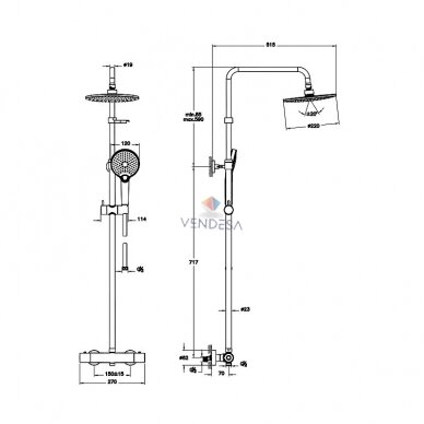 Termostatinė dušo sistema VitrA Aquaheat Joy 3